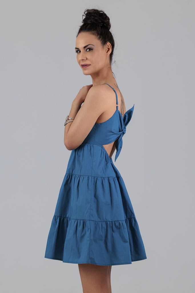 VESTIDO CORTO LAZO ESPALDA