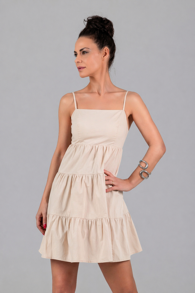 VESTIDO CORTO LAZO ESPALDA